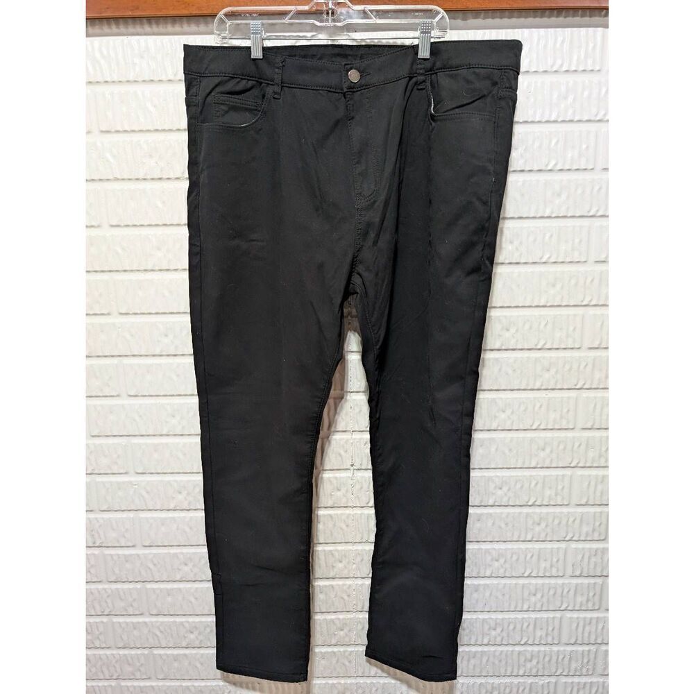 Unbranded Men's Orange Fleece Lined & Black Mid-Rise Jeans Size 42 Waist